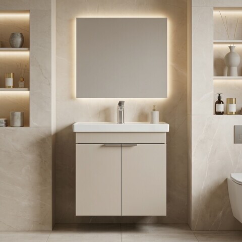 Dulap de baie cu chiuvetă, Hanah Home, Desna 50, Nisip