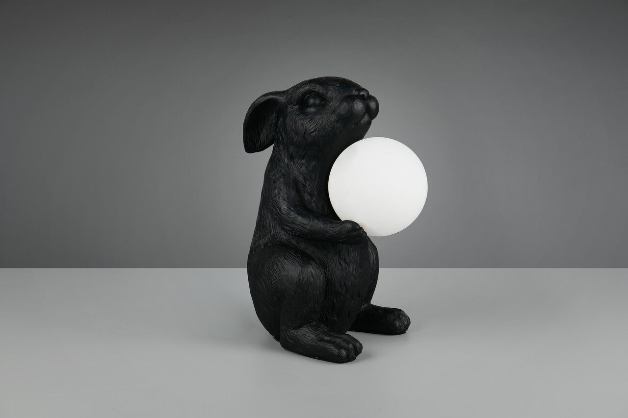 Lampa de masa Rabbit, RL, 21x16x28 cm, 5W, 1x G9, polirasina, negru