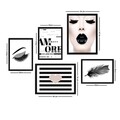 Set 5 tablouri decorative, SET_027, Lulu, 24x29 cm/34x44 cm, plastic
