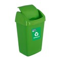 Cos de gunoi cu capac batant pentru reciclare Eco, 35L, 35x29x57 cm, plastic, verde