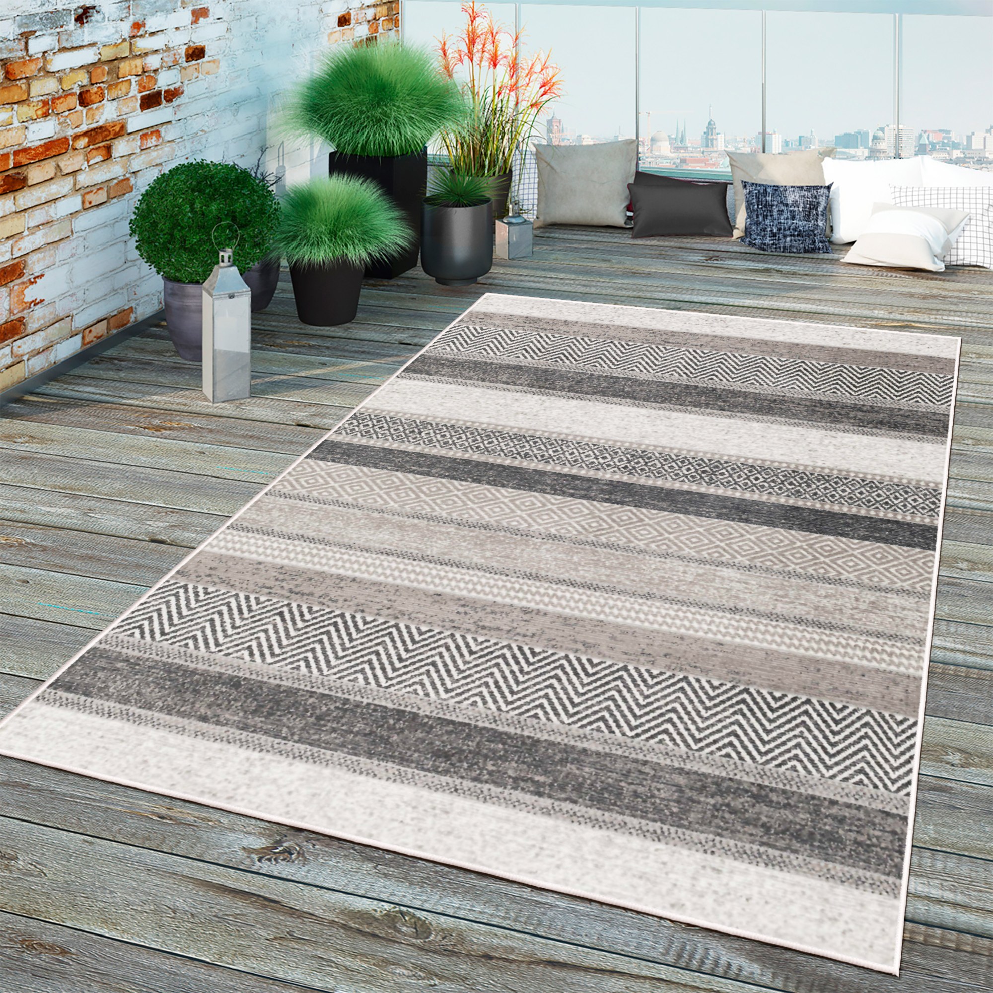 Covor, Woobtny0189, 160x230 cm, Gri