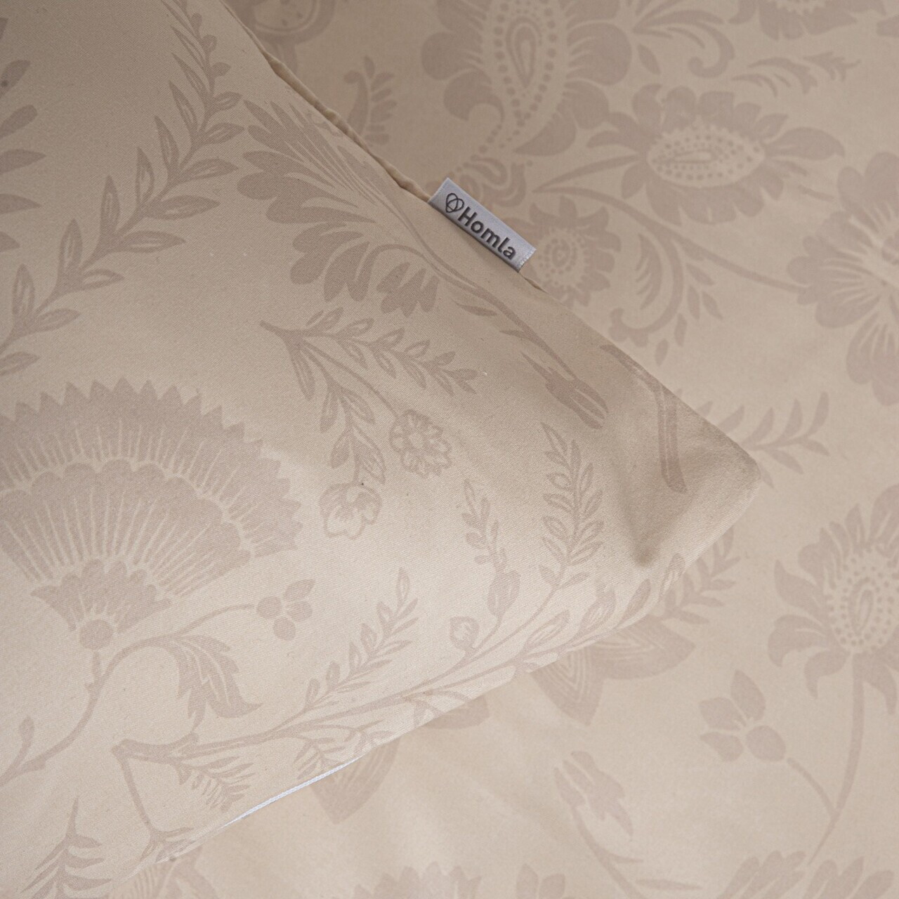 Lenjerie de pat dubla Elio, Homla, 160x200 cm, 3 piese, microfibra din poliester, bej — imaginea 5