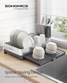 Scurgator pentru vase Songmics, 25-44x40x21.6 cm, 12 kg, inox/plastic, argintiu/gri