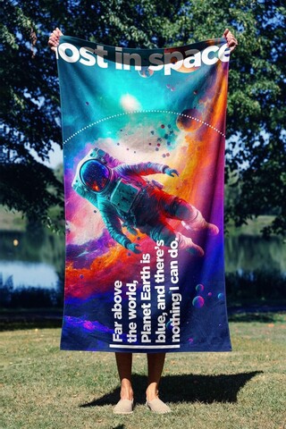 Prosop de plaja, Astacura, Majer tom 70, 70x130 cm, 70% poliester/30% poliamida, Multicolor