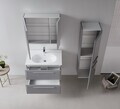 Dulap de baie cu oglindă, Hanah Home, Nuvola 80 v2, Gri