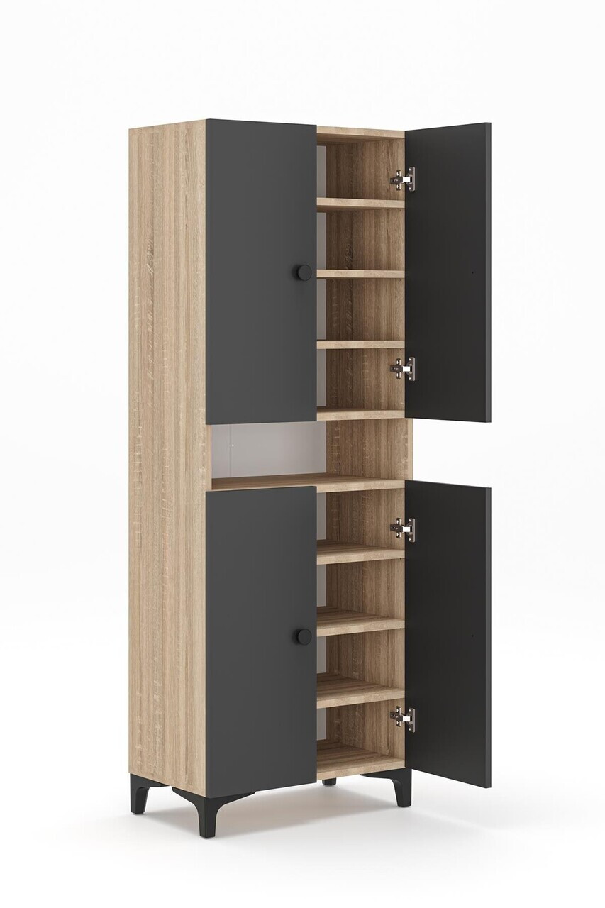 Pantofar, Hanah Home, Jerma, 63.5x172x35 cm, Stejar Sonomo / Antracit — imaginea 5