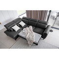 Coltar extensibil stanga 4 locuri ELTAP, LT-06SAV, Noble, 255x201x100 cm, lemn/poliester, gri inchis