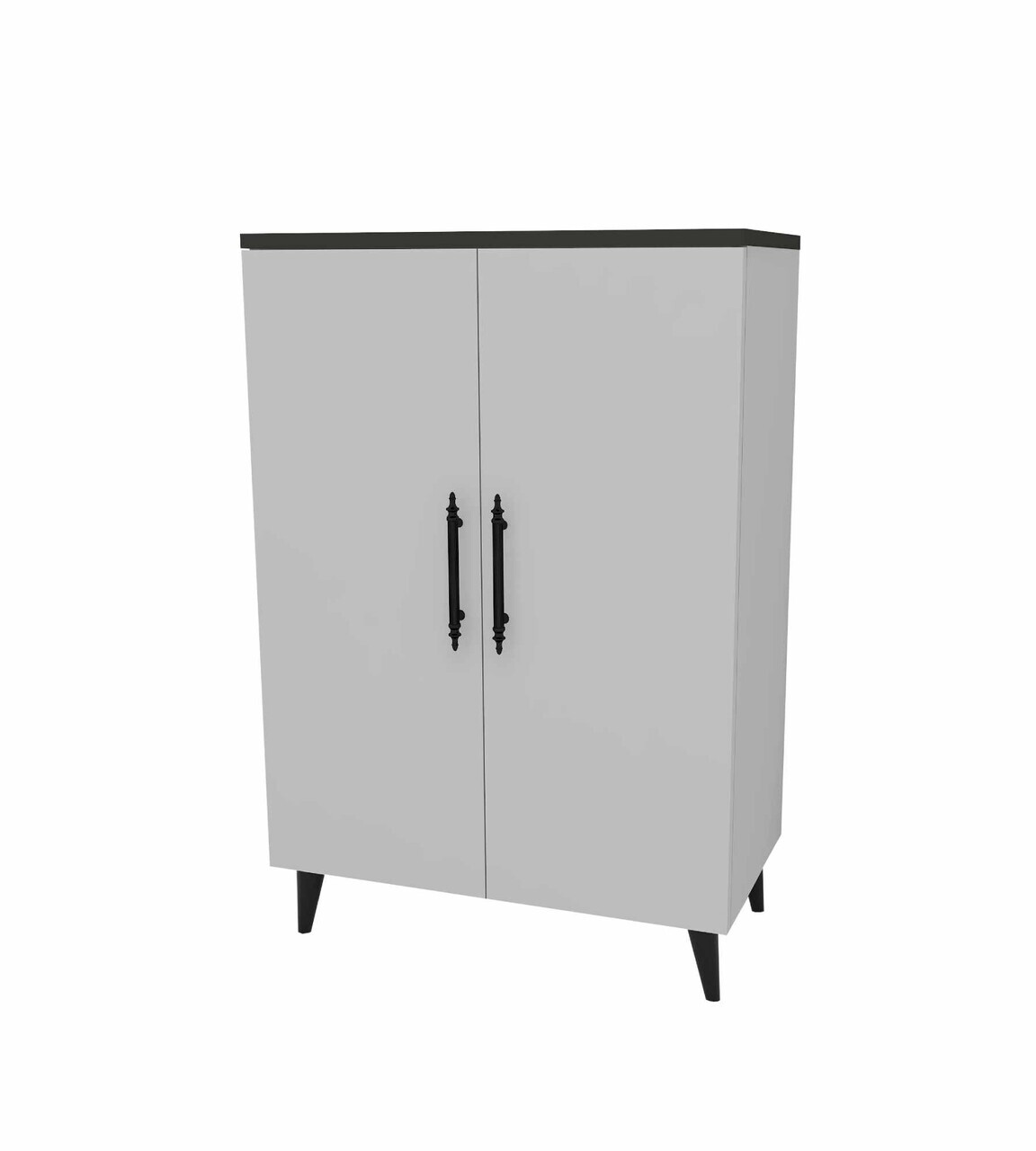 Dulap multifunctional, Hanah Home, 3 Raf 2 Kapak, 65x94.5x32 cm, Antracit/Alb — imaginea 4