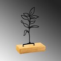 Decoratiune, Sapling, 28x8x17 cm, Metal, Lemn/Negru