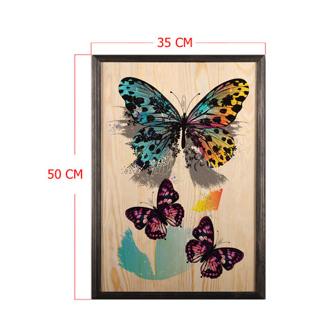Tablou decorativ, Butterfly Dream, Lemn, Lemn, Multicolor