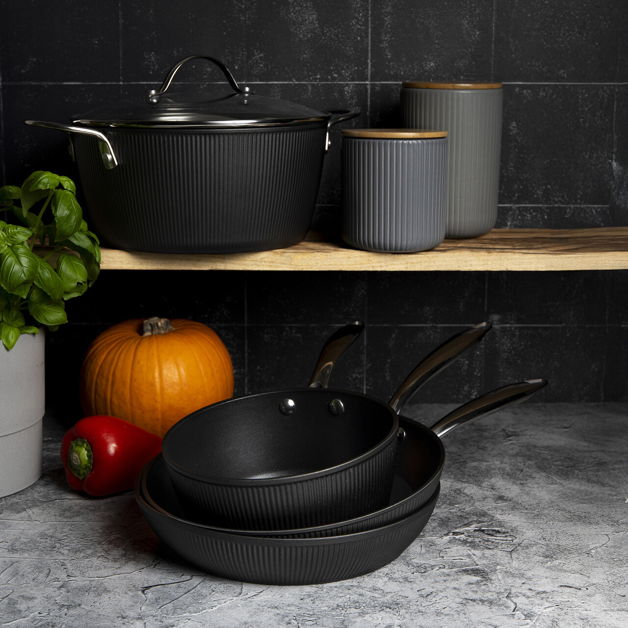 Tigaie Curly, Ambition, 28 cm, aluminiu, negru - imagine 8