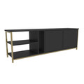 Comoda TV, Retricy, Primrose, 160x35.3x50.8 cm, PAL, Antracit / Aur