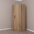 Dulap pentru haine, Minerva, Kale 1 Walnut, 74x210x52 cm, PAL, Maro