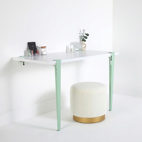 Masa de toaleta / machiaj, Logg, Thetis, 90x75x45 cm, Alb / Menta / Verde 90x75x45 imagine 2022