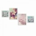 Set 4 tablouri decorative, Alpha Wall, Blossom, 30x30/35x50 cm