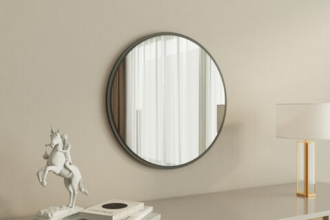 Oglinda decorativa, Siam, Ozze, 60x60x2.2 cm, MDF , Alb