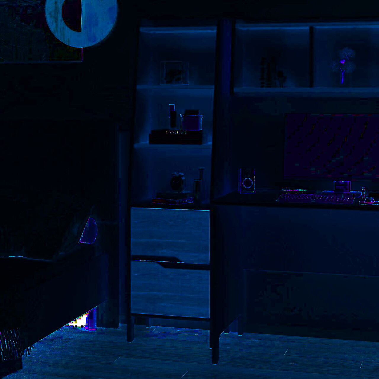 Corp biblioteca, Hanah Home, Ruby Bookcase, 45x165x35 cm, PAL, Piatră Lunii / Nuc — imaginea 3