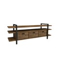 Comoda TV, Woodface, Lucca, 148 x 47 x 29.5 cm, lemn solid de pin, maro