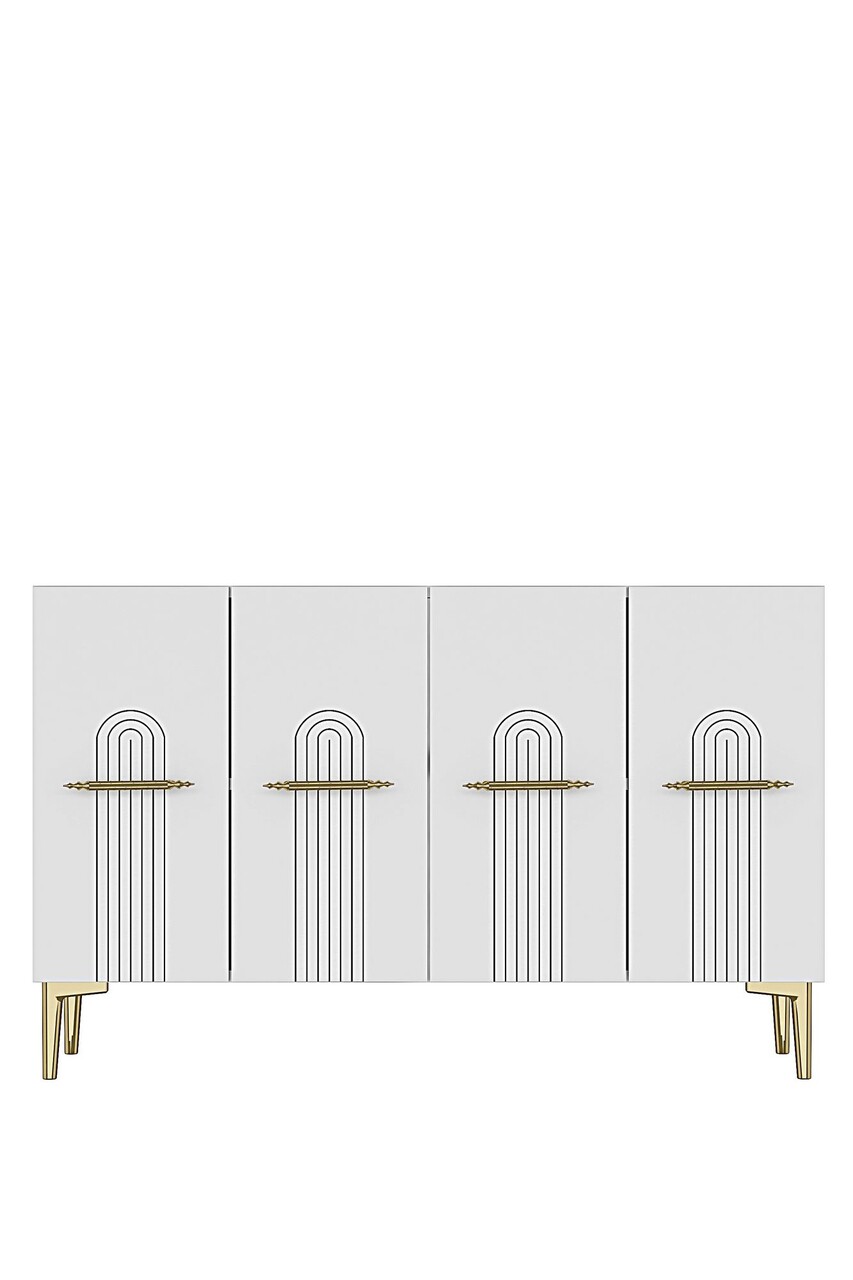 Consola, Hanah Home, Ida 120, 120x79x32 cm, Alb/Auriu - view 5