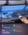 Birou in forma de L / birou de colt, Vasagle, Gaming Desk, cu suport monitor, sertare, priza incorporata si porturi USB, 120x150x89 cm, PAL/otel, negru