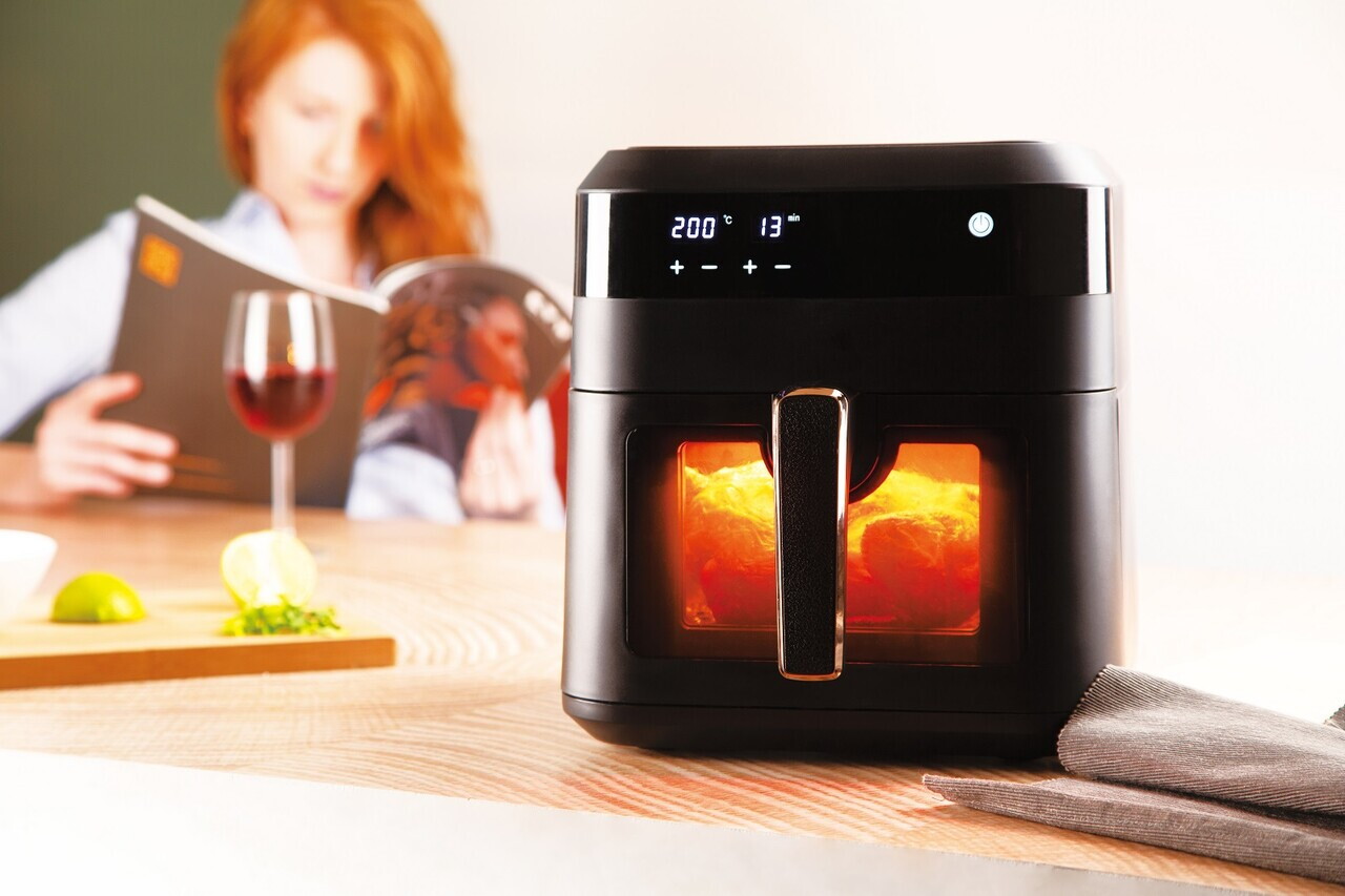 Friteuza cu aer cald si fereastra Berlinger Haus, Black Rose, 6.3 L, 1300W, negru - imagine 6