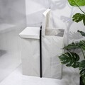 Cos de rufe cu 2 compartimente Davey, Homla, 50x36x65 cm, poliester/in/bambus, alb/negru