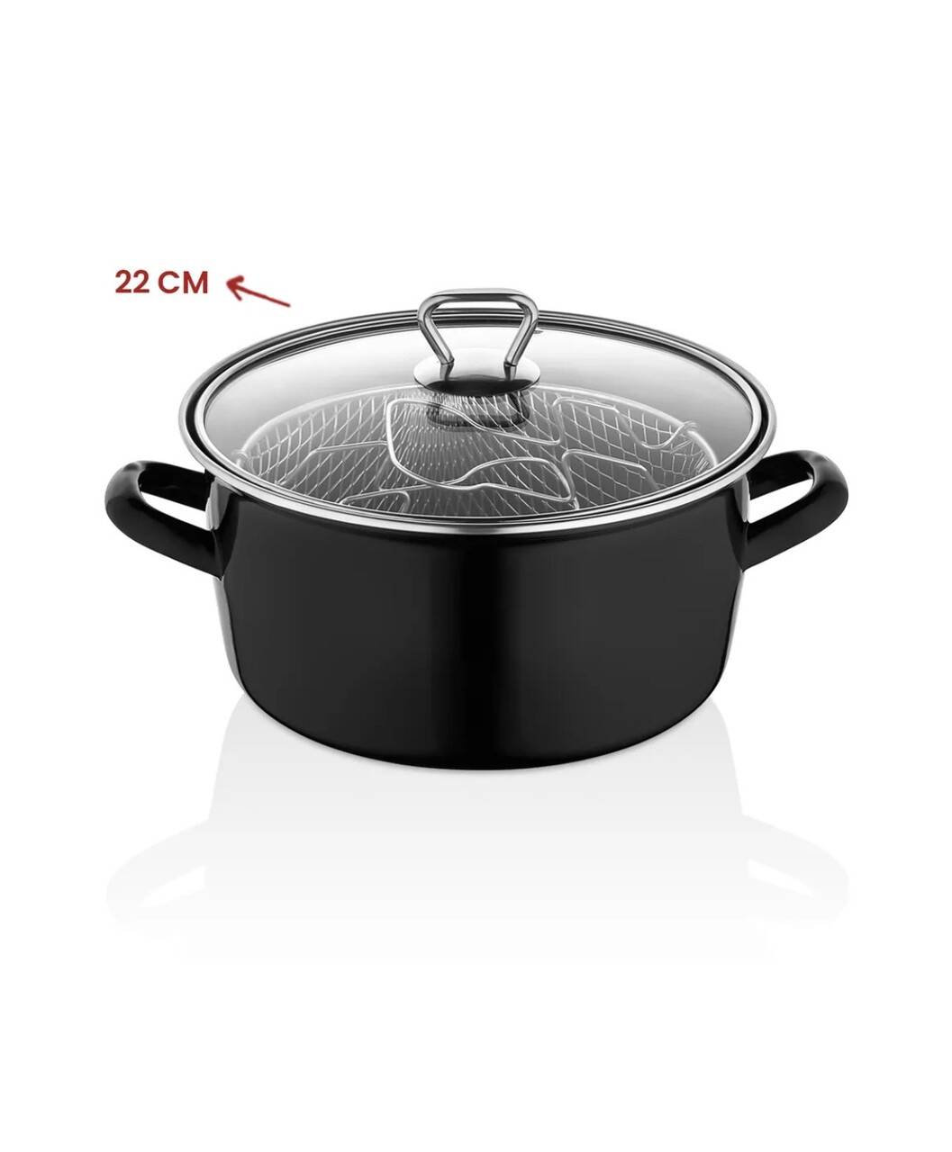 Oala, Hermia, 960DYN1312, Capac de sticlă (1 bucată), Negru - imagine 3