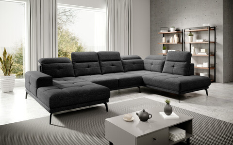 Coltar dreapta 6 locuri ELTAP, RT-10MAR, Bretan, 350x205x107 cm, lemn/poliester, negru