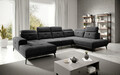 Coltar dreapta 6 locuri ELTAP, RT-10MAR, Bretan, 350x205x107 cm, lemn/poliester, negru