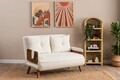Canapea extensibilă cu 2 locuri, Futon, 859FTN2726, Metal , Alb