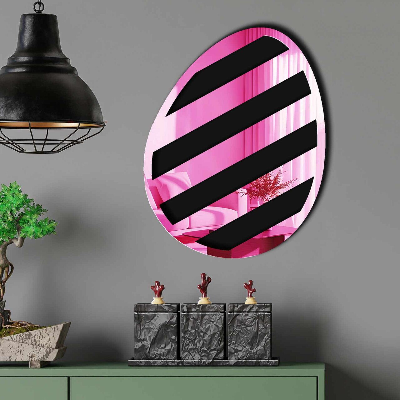 Oglinda decorativa, EAS004PINK, Baza din 100% EVA (Grosime: 10 mm), Roz