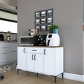 Dulap multifunctional, Rani, JE136, Alb/Maro