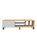 Comoda TV, Retricy, Olyo, 140x35x40.3 cm, PAL, Safir / Alb