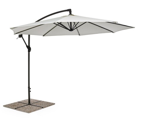 Umbrela pentru gradina/terasa Texas, Bizzotto, Ø300 cm, stalp 48 mm, stalp rotativ 360°, otel/poliester, natural 360