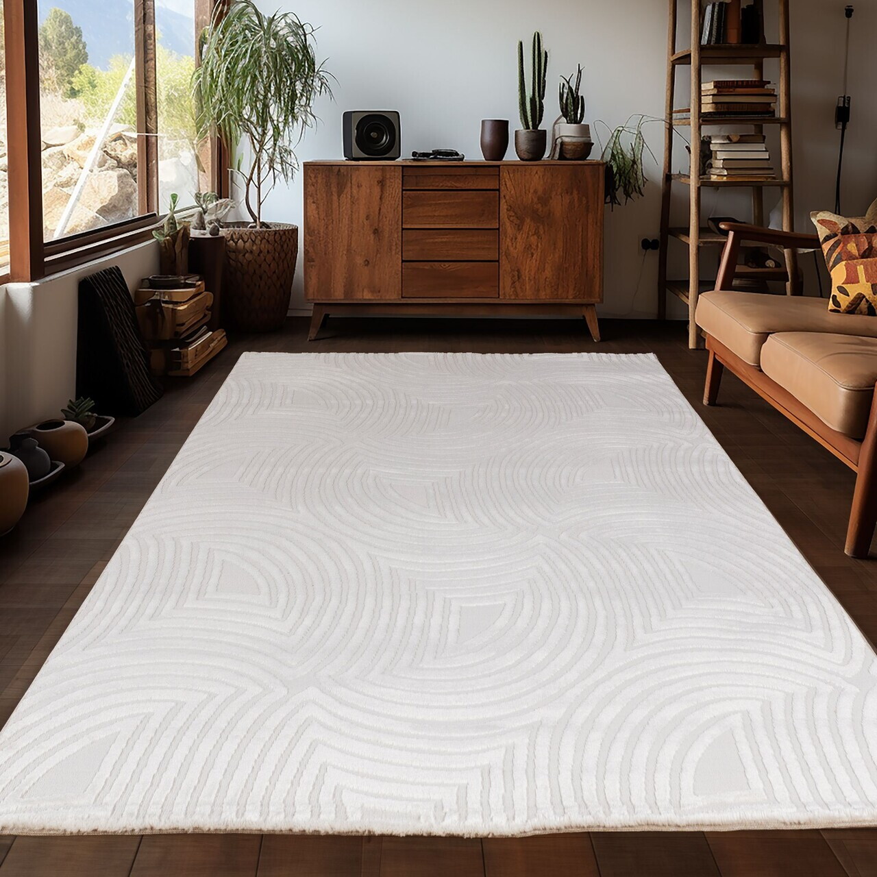 Covor, Sahara 1113, 160x230 cm, 50% POLIPROPILENĂ/50% POLIESTER, Crem — imaginea 2