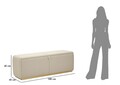 Bancheta cu spatiu depozitare Beauty, Mauro Ferretti, 130x45x45 cm, lemn de pin/MDF/metal, crem/auriu