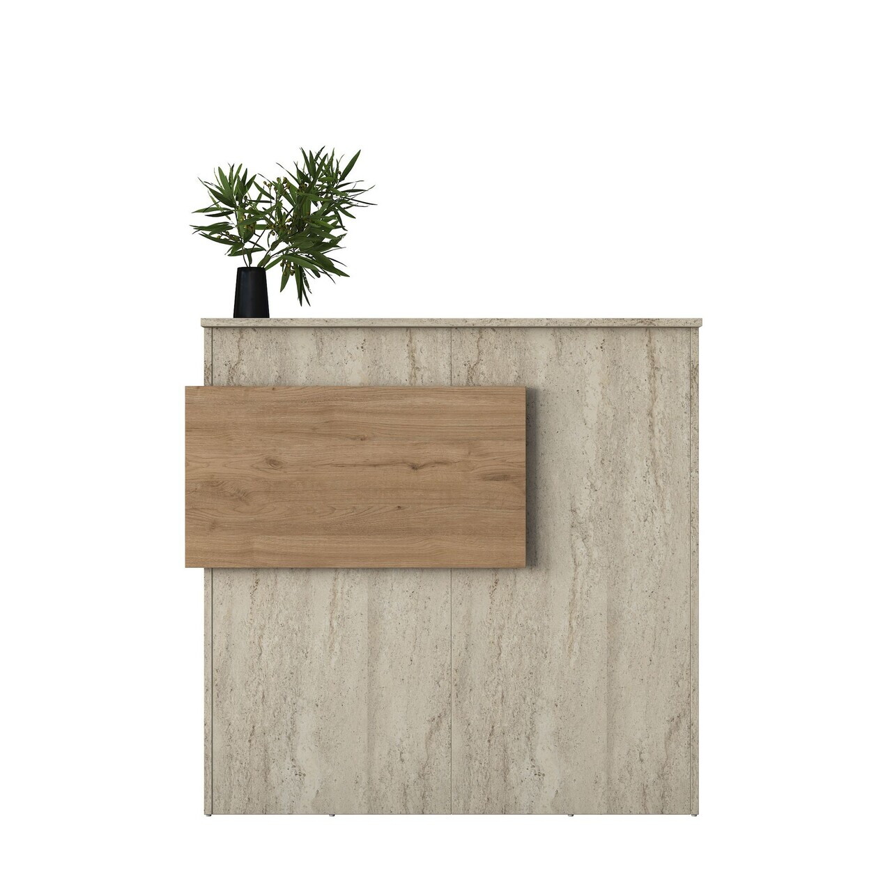 Masa de receptie, Hanah Home, MA105, 110x110x40 cm, PAL melaminat, Travertin / Nuc - view 7