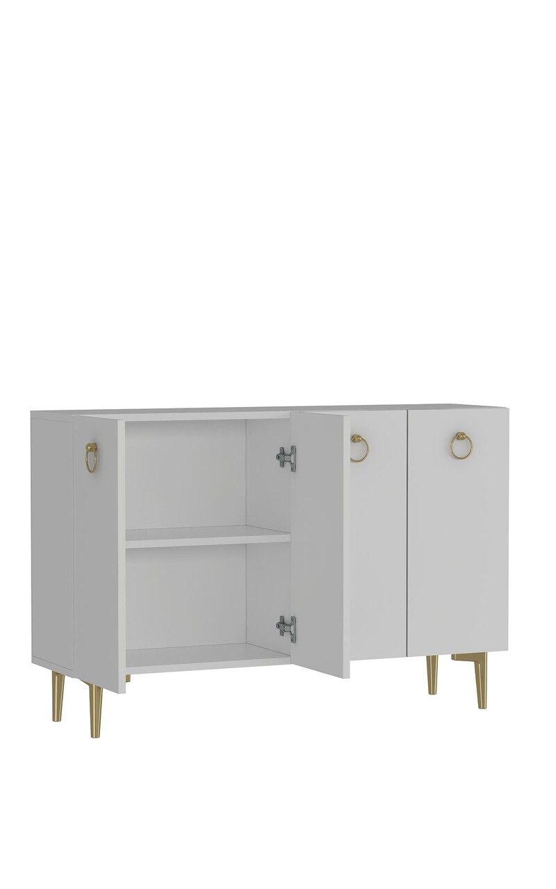 Consola, Hanah Home, Efes, 120x80x29.6 cm, PAL , Alb/Auriu - view 6