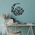 Decoratiune de perete, Flower Moon, Dimensiune: 70 x 70 cm, Negru