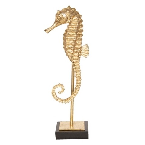Decoratiune Seahorse, Clayre & Eef, 10x8x31 cm, polirasina, auriu 10x8x31