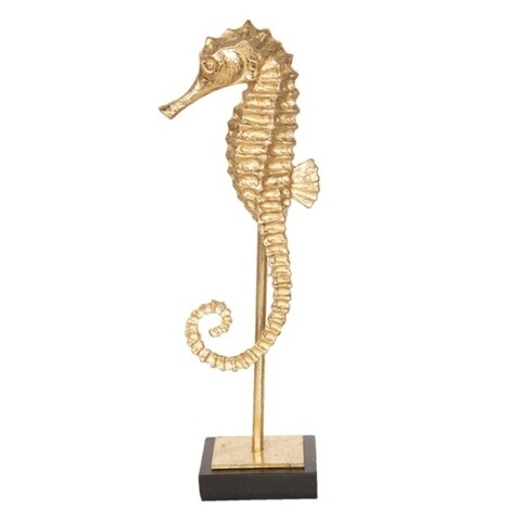 Poza Decoratiune Seahorse, Clayre & Eef, 10x8x31 cm, polirasina, auriu