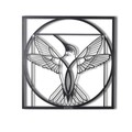 Decoratiune de perete, Da Vinci Bird, Metal, Dimensiune: 50 x 50 cm, Negru