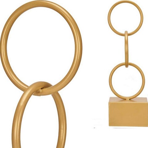 Decoratiune Rings, Gift Decor, 12.5 x 12.5 x 40.5 cm, metal, auriu