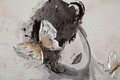Tablou, Mauro Ferretti, Woman - B, 80 x 2.8 x 80 cm, lemn de pin/panza, multicolor