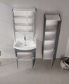 Set Dulap de Baie cu Chiuvetă și Oglindă (2 Piese), Hanah Home, Purus 65, Antracit mat