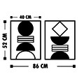 Set 2 decoratiuni de perete, Geometrical 2, Tanelorn, 86x52 cm, metal