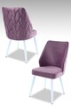 Set scaune 4 piese, Beckley, Pufi, Liliac / Alb