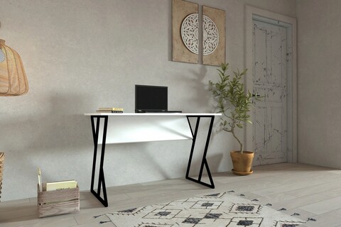 Birou, puqa design, nelsson, 160x50.4x24.5 cm, pal, alb