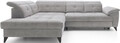 Coltar extensibil stanga 5 locuri ELTAP, LT-04RAQ, Inferne, 297x210x107 cm, lemn/poliester, gri deschis