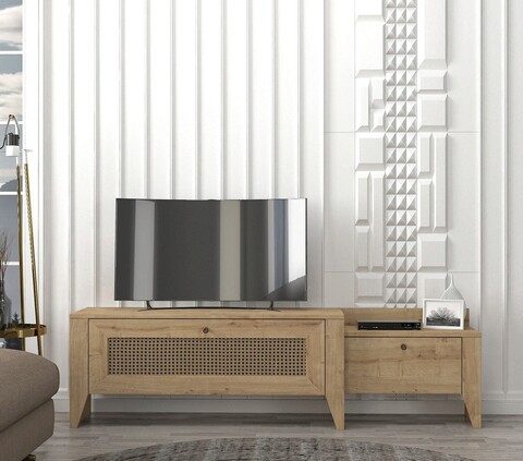 Comoda tv, tera home, madura, 180x50x35 cm, pal, stejar